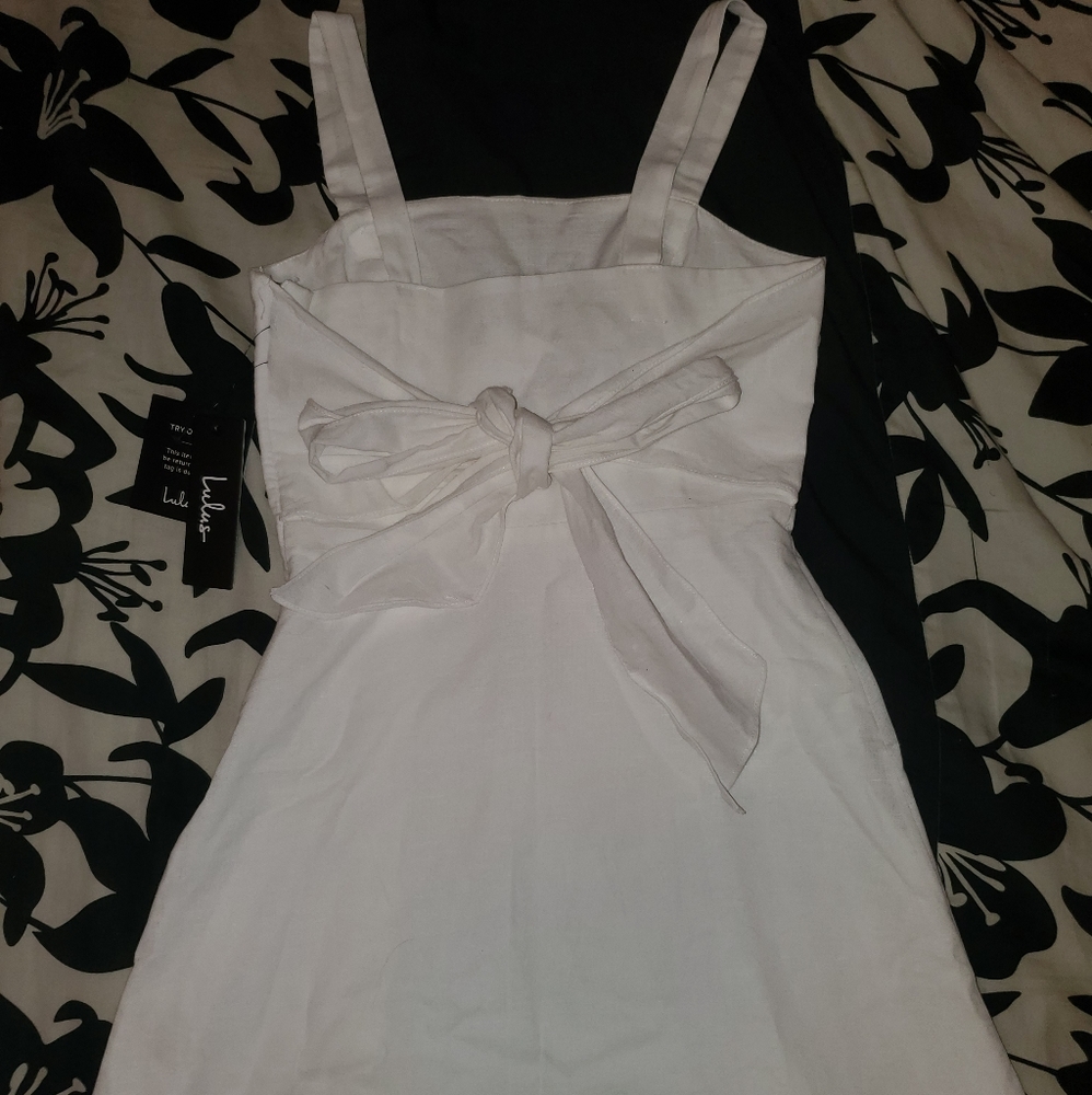NEW NWT Lulus Louetta White Button-Down Mini Dress - Picture 10 of 10